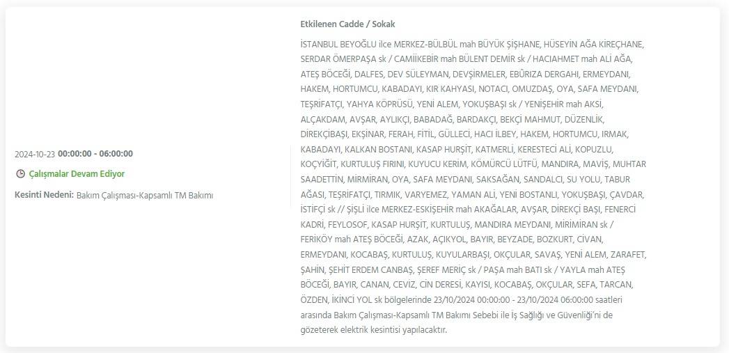 İstanbul'un 21 ilçesinde 8 saati bulacak elektrik kesintisi! Bu gece yarısından itibaren başlıyor 16